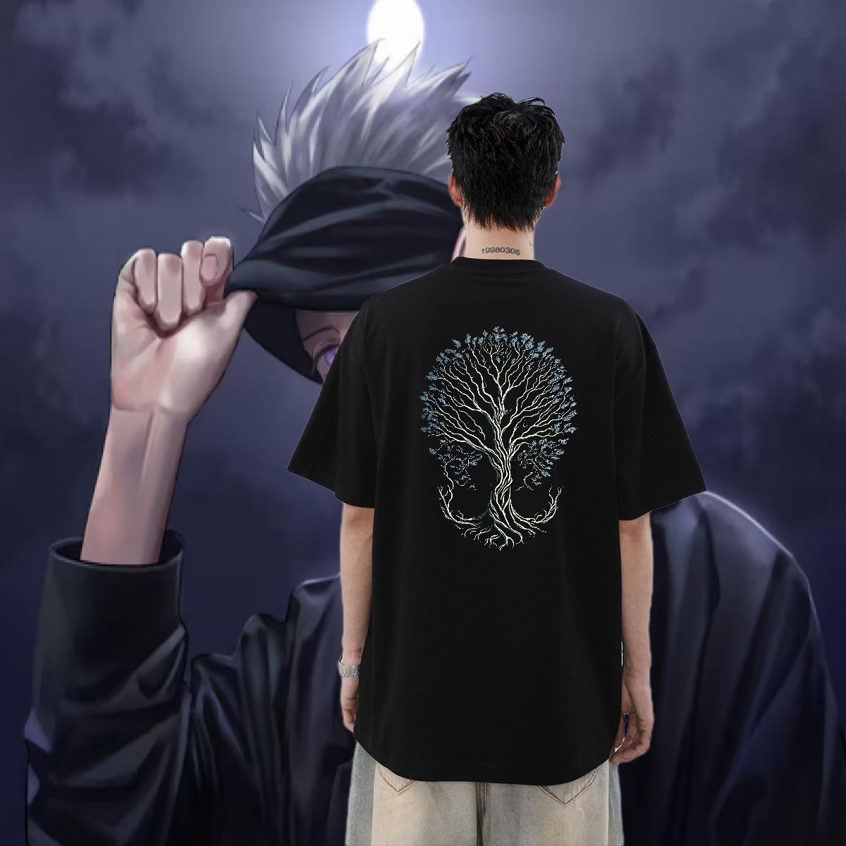 Factory Direct T Shirts Men 230g Cotton tree Casual Top Tees Breathable Short Sleeve Free Shipping Men Tshirts DIY