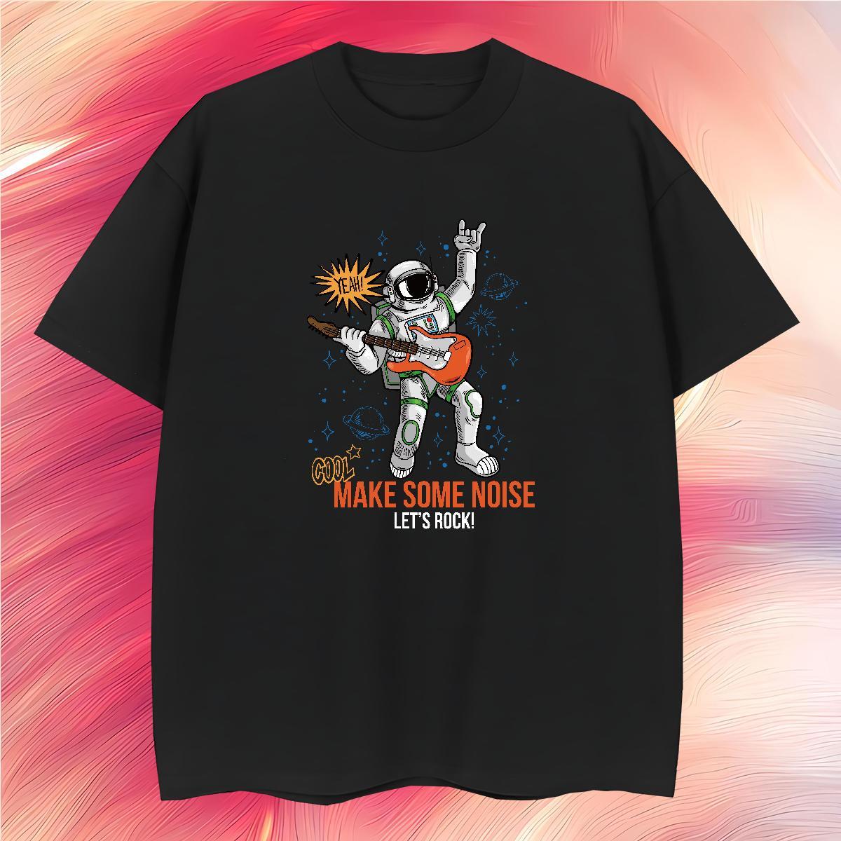 T Shirt For Man 230g 100% Cotton cosmonaut Street Crew Neck Custom Printed Men Tshirts Fashion Popular Tops Tees