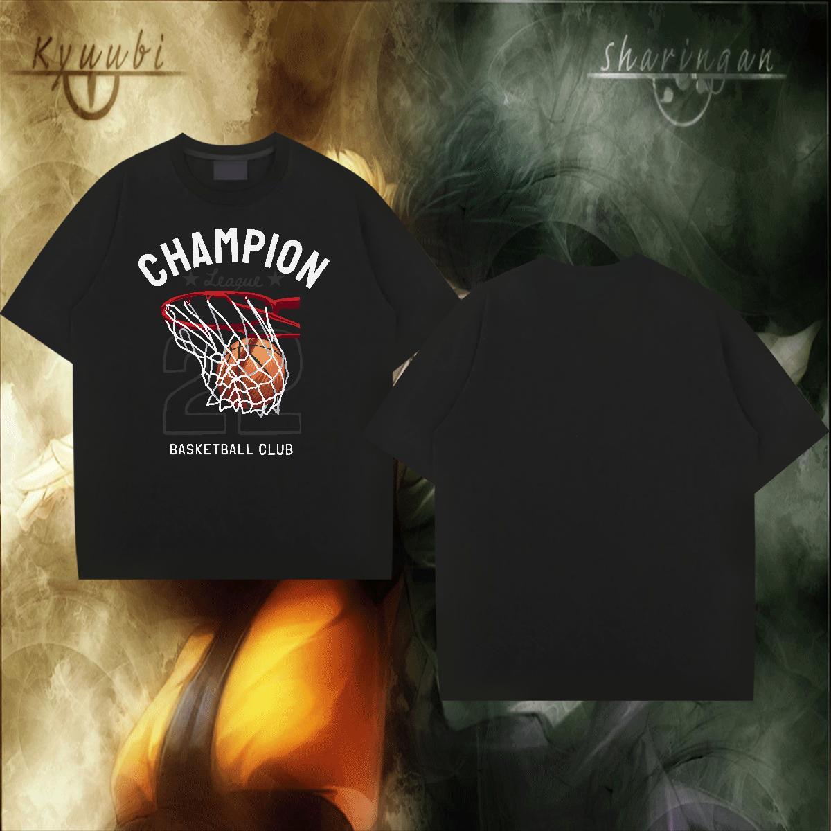 Unisex Tshirts 230g Pure Cotton Street Wear basketball Anime Print O Neck Short Sleeves Fashion Design Mens T Shirts Tops