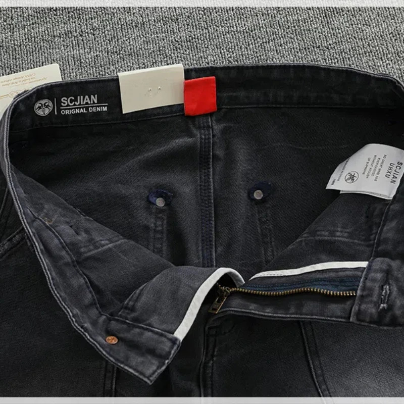 Heavy paint scratch to do old washed overalls men straight leg American casual cloth bump nails retro lumberjack pants 240806
