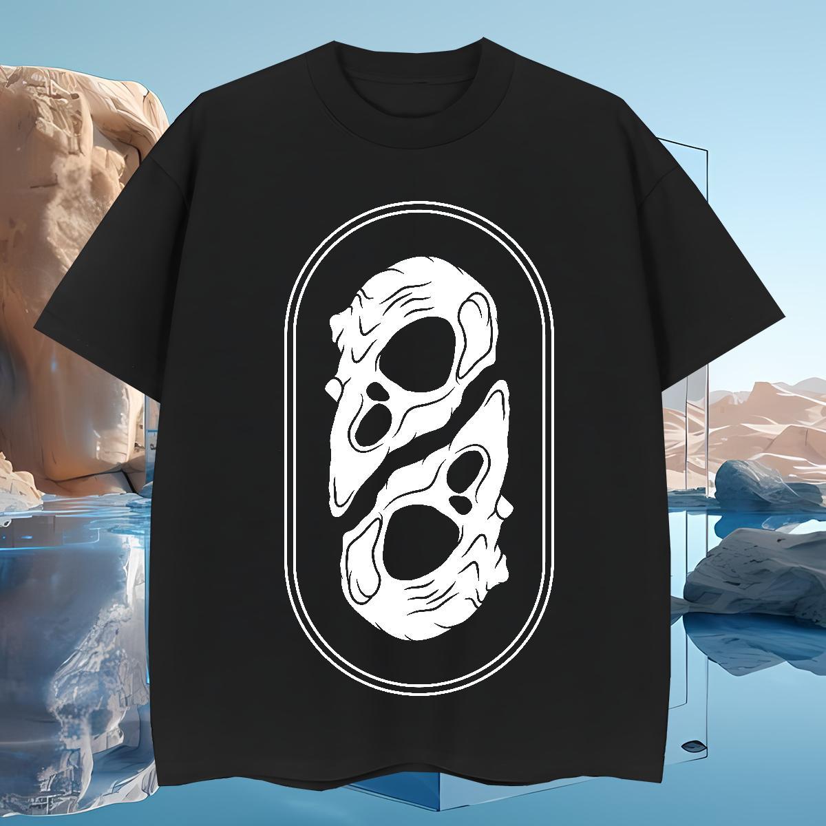 T-Shirts for Men 100% Cotton 230g painting Street wear Hip Hop Short Sleeve O-Neck Skull Mens Tshirts Custom Loose Fit Tops Tees