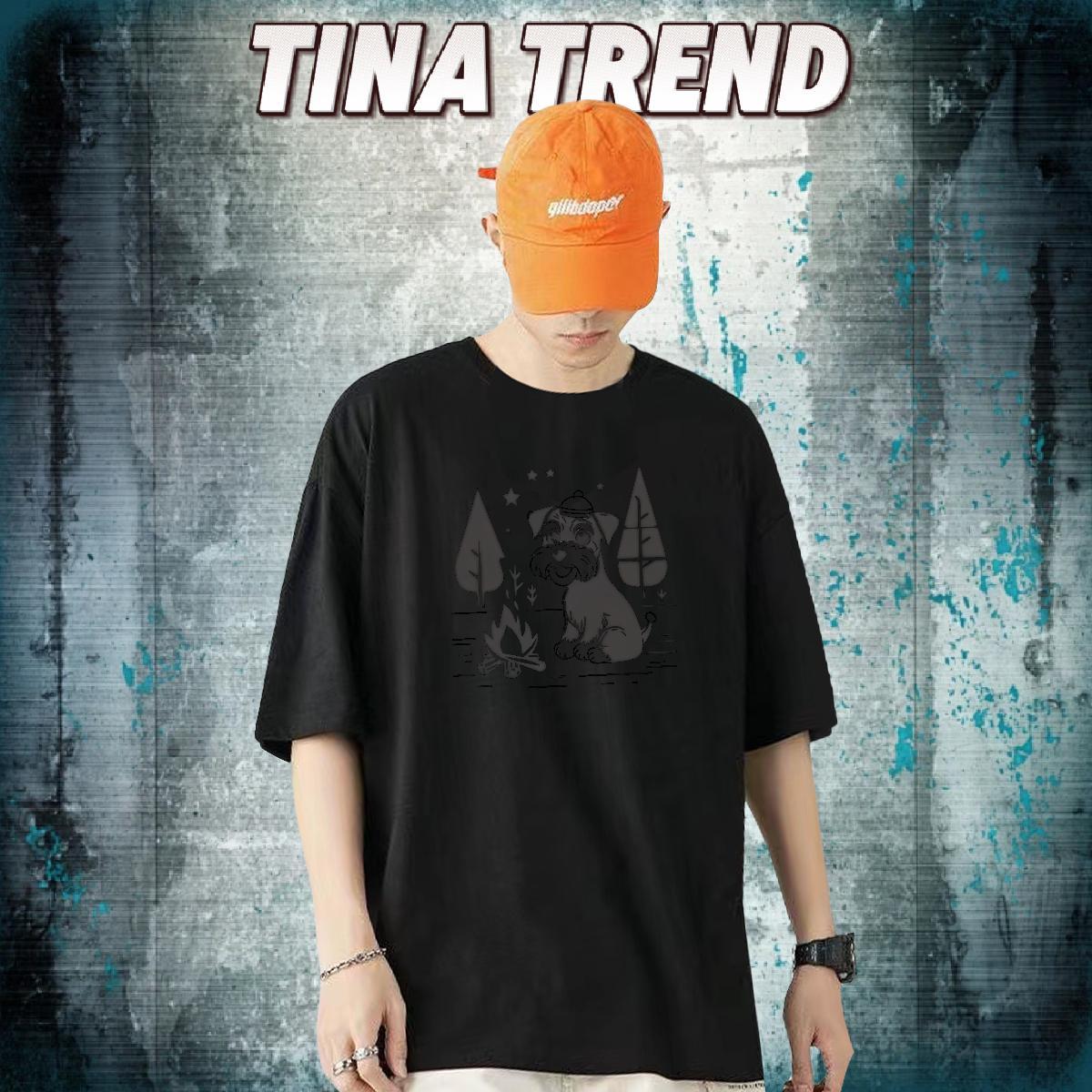 New Designer T Shirt For Man 230g Cotton dog Outdoor Tees Shirts Short Sleeve Soft Brand Tshirt for Man Woman Custom Printing