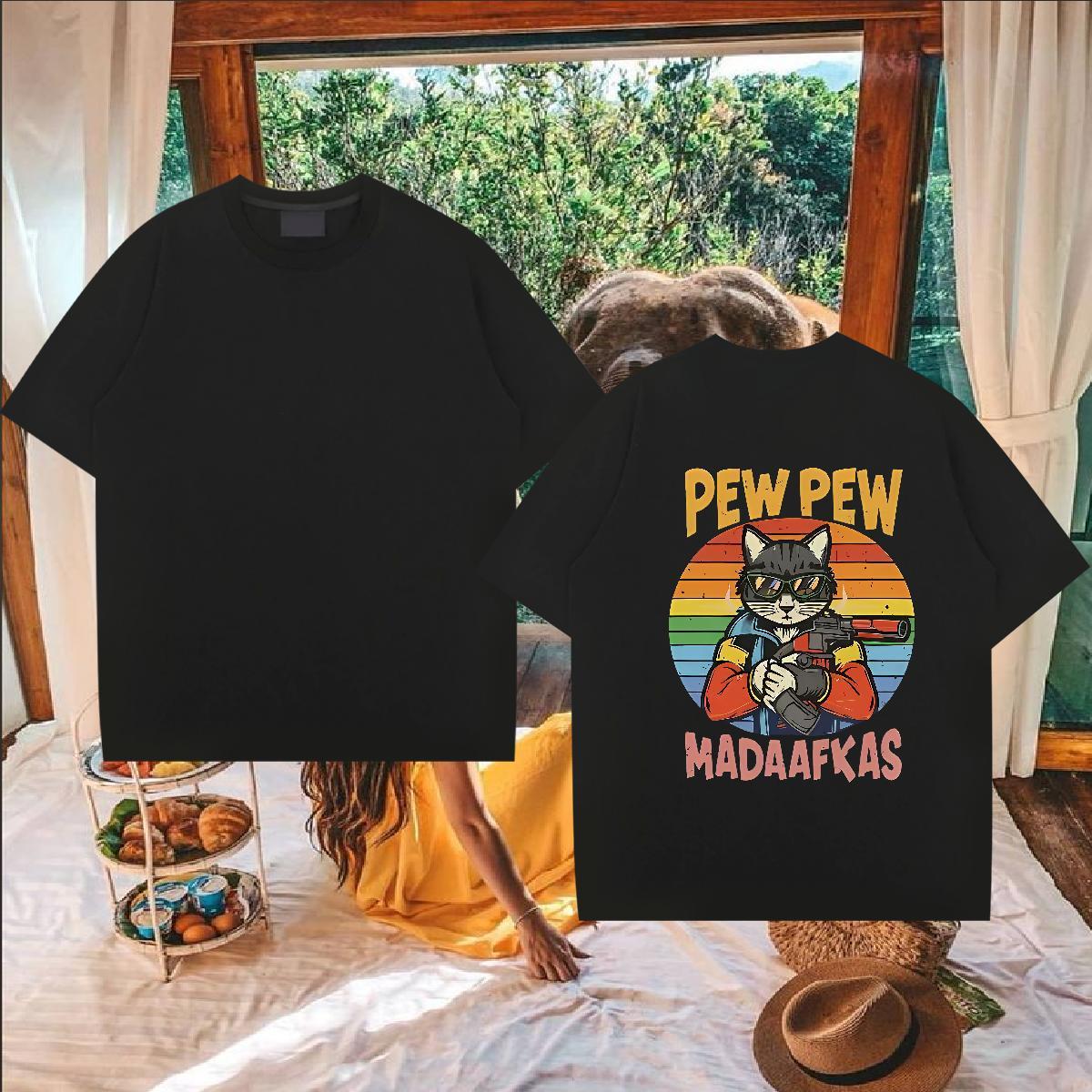 2024 Summer T Shirts Men 230g Cotton Hip Hop Street Polos Short Sleeve Soft Free Shipping Men Tops Tees Black White