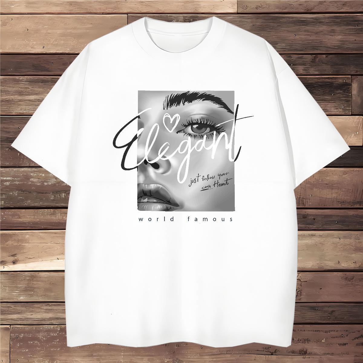 Man T Shirts 230g Pure Cotton eyes Daily Outfit Short Sleeve O-Neck Anime Print Tshirt for Man Woman Fashion Designer Free Shipping Top Tees