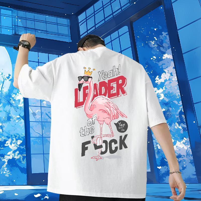 Customized T Shirt For Man 230g Cotton bird Street Wear Clothings Short Sleeve O-Neck Brand Men Clothes T-Shirt Customized Print
