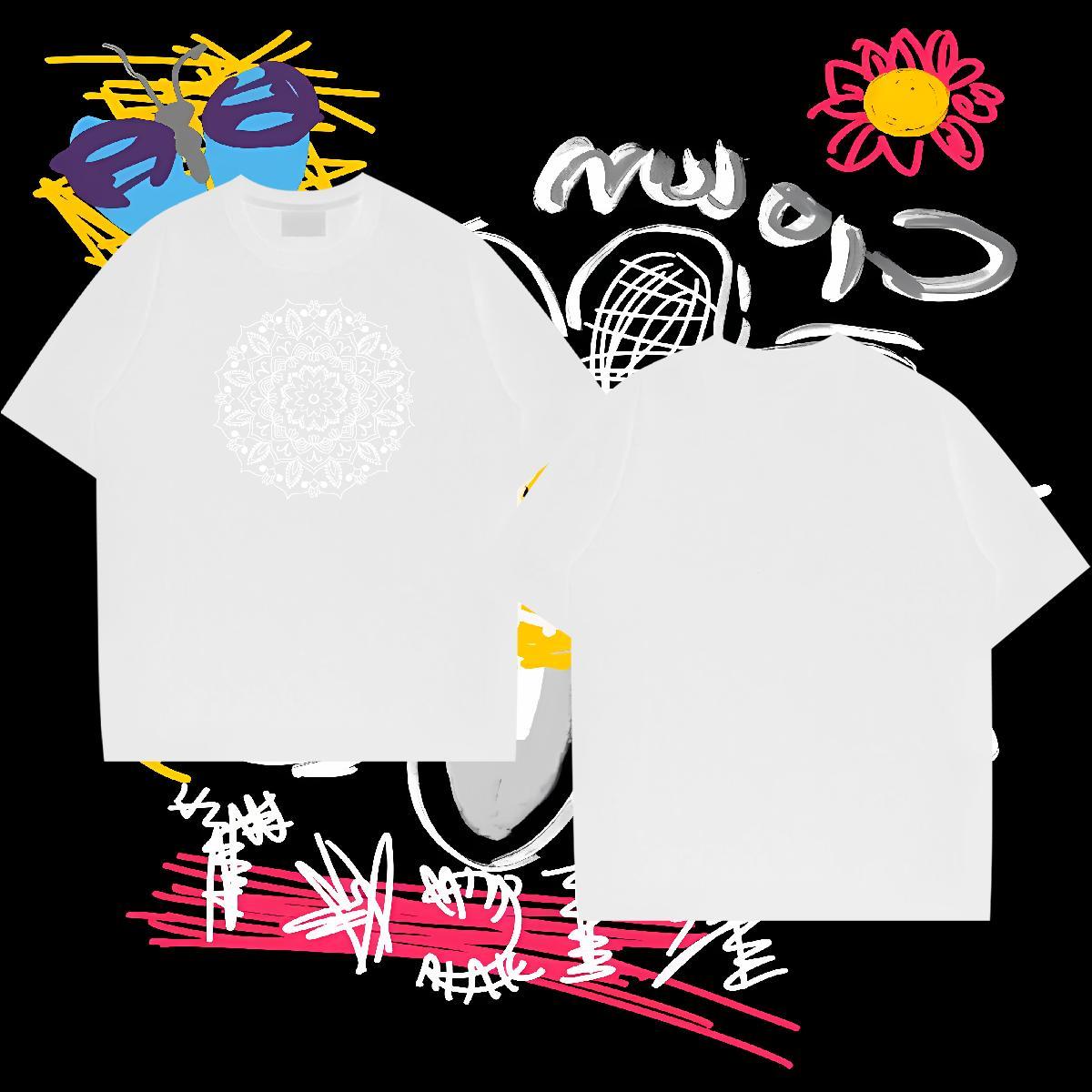 Custom Men T Shirts 230g Cotton flower Home Outdoor Polos O-Neck Short Sleeve Designer Tshirts Cartoon Print