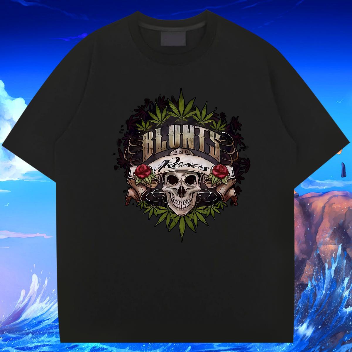 2024 DIY T Shirts Men skull Top Tees 230g Cotton Street Wear High Quality Custom Printing Breathable Soft Men Clothes T-Shirt