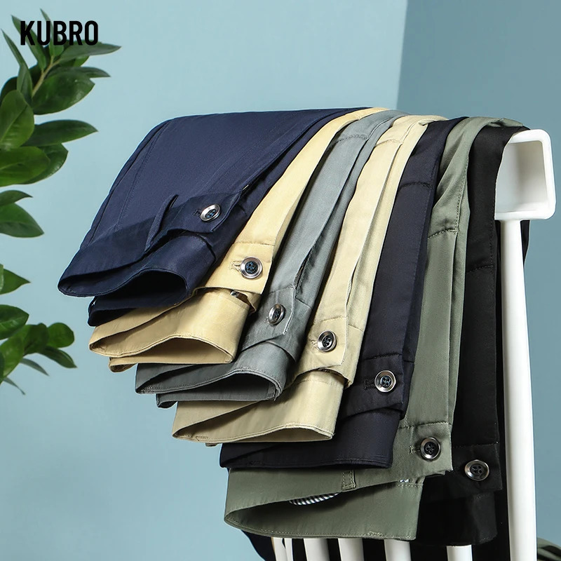 KUBRO Summer Thin Cotton Loose Straight All Match Suit Pants Korean Office Mens Business Casual Trousers Large Size 2842 240806