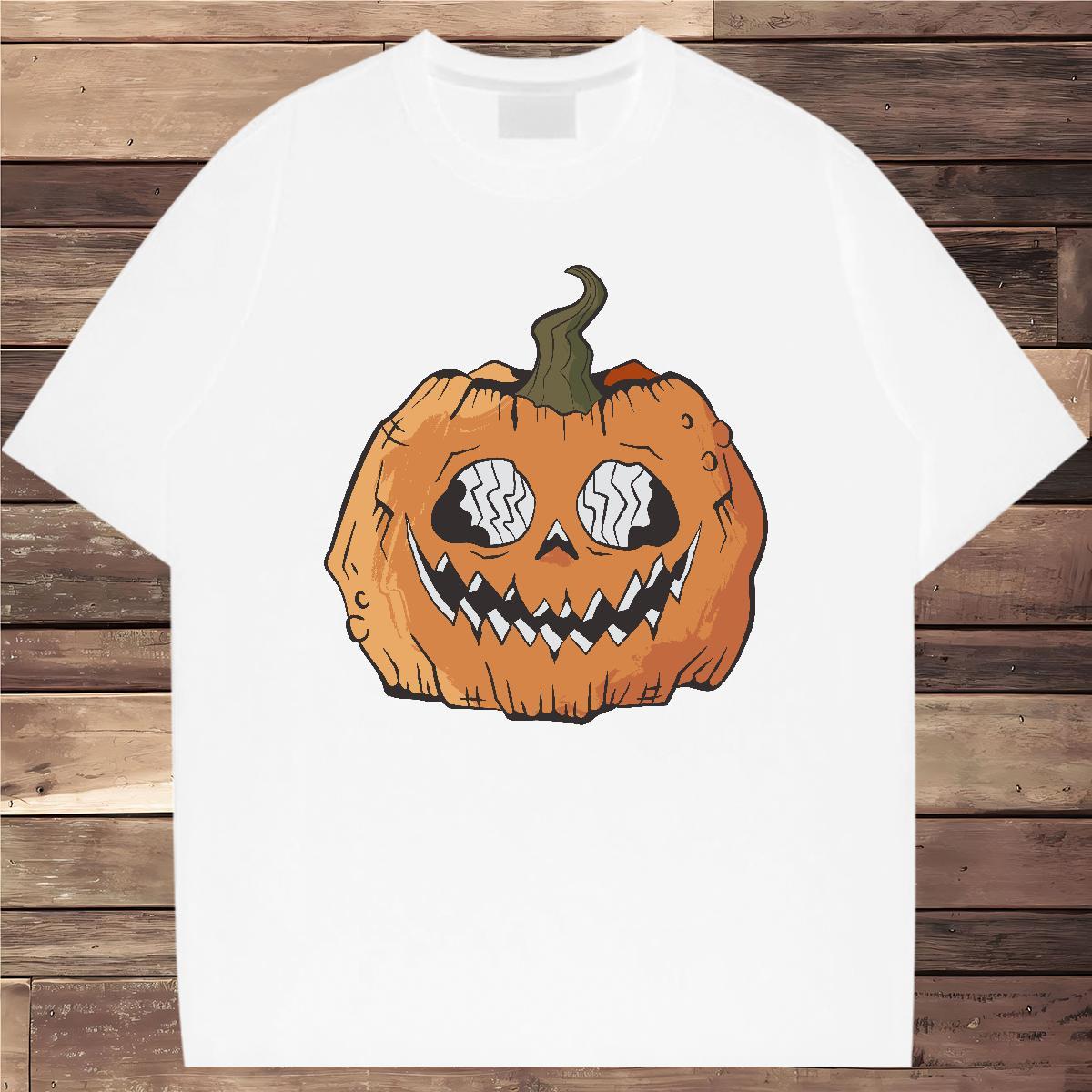 Stylist Men T Shirts 230g 100% Cotton Halloween Street Wear Tee Shirt Breathable Soft Cool Design Men Tees Custom Cartoon