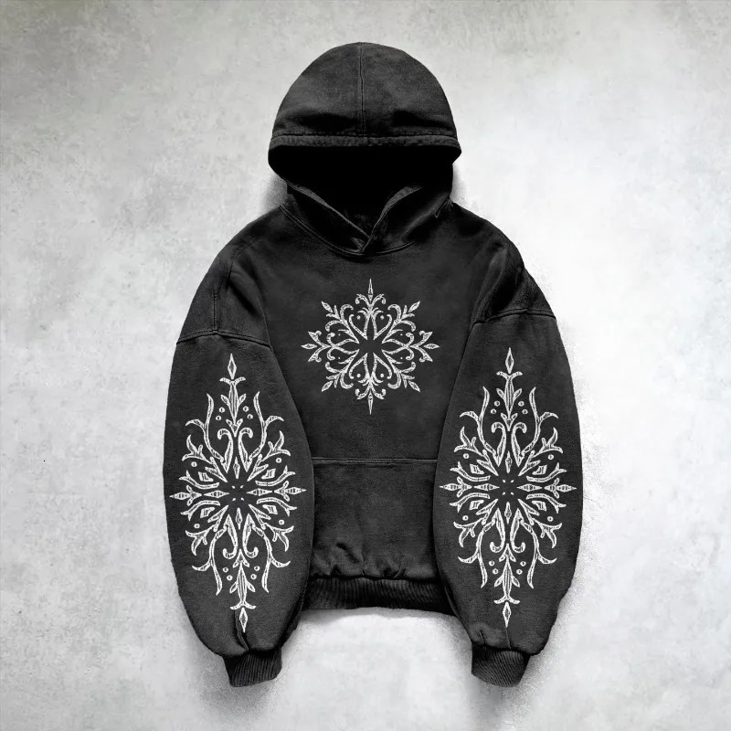 Retro Oversized Printed Pullover Hoodies Women Y2k Clothes 2000s Trendy Tie Dye Sweatshirts Streetwear for and Men 240806