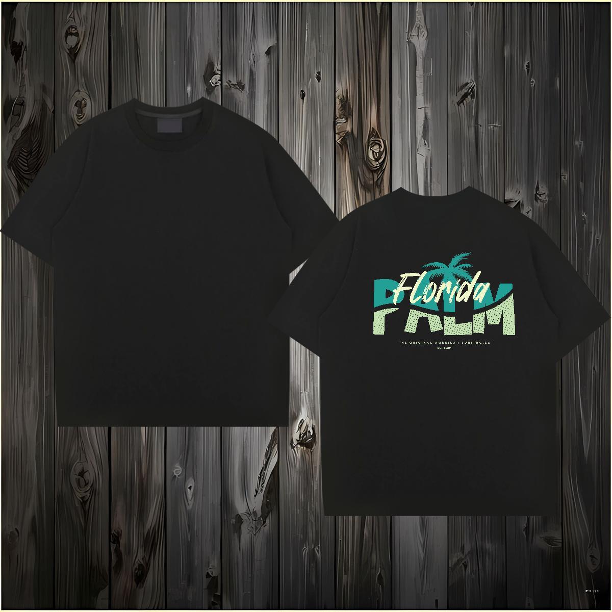 2024 New Man T Shirts 100% Cotton 230g tree Casual Daily Wear Clothings Breathable Short Sleeve Free Shipping Men Tops Tees Cartoon Print