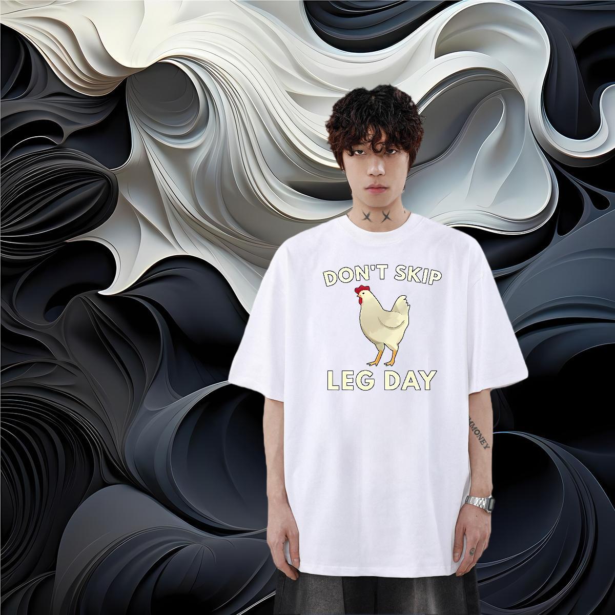 New T shirt 230g 100% Cotton chicken Street wear Hip Hop Tops Shirt Breathable Soft TOP Quality Men Tshirts DIY Anime