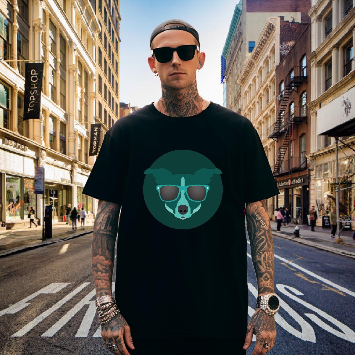 T-Shirts for Men 230g 100% Cotton dog Anime Printing Street Breathable Short Sleeve Custom Anime Men Tees New Arrival High Quality Tee Shirt