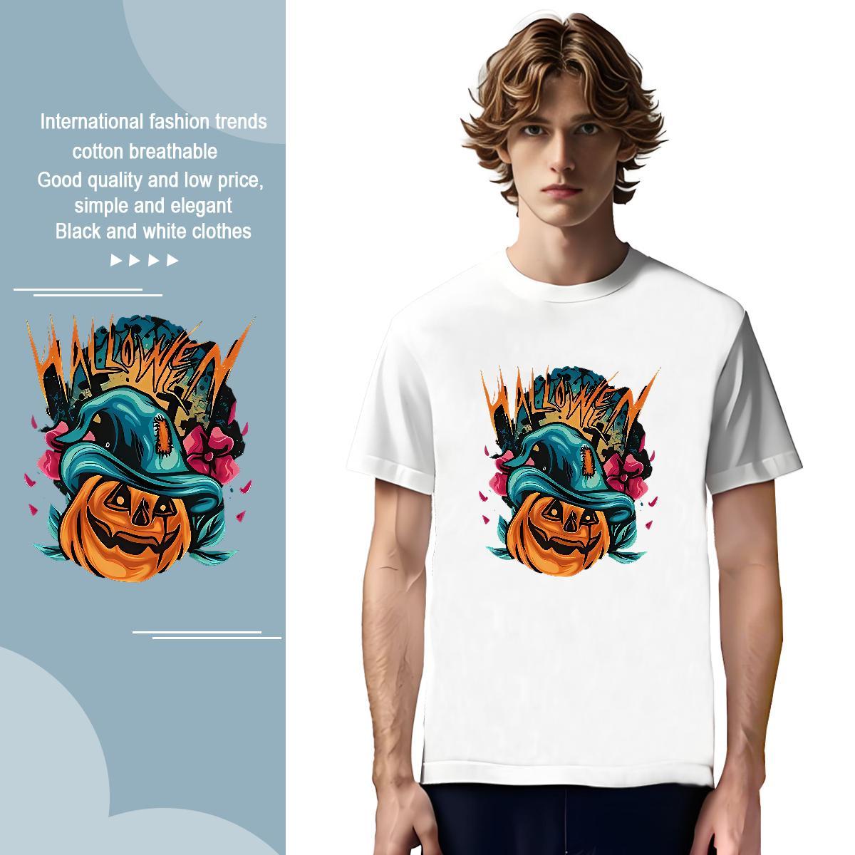 T Shirt For Man 100% Cotton 230g halloween Sport Pure Cotton Plus Size Custom Men Tops Tees Customized Classic Top Tees