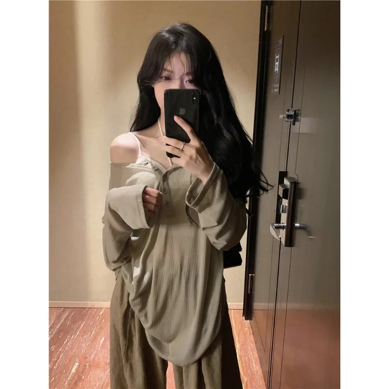 Korean Series Pure Desire Gyaru Thin T-shirt Women Summer Fashion Sun Protection V-neck Long sleeve Cover up Loose Top 240806