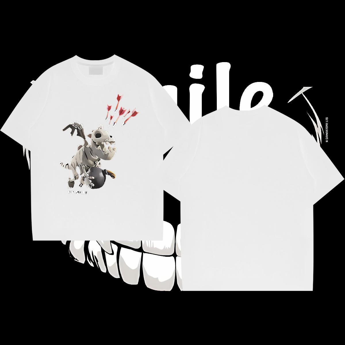 Classic Casual T shirt 230g Cotton dinosaur Daily Wear Tshirts Short Sleeve O-Neck Unisex Men Tops Tees DIY Printed