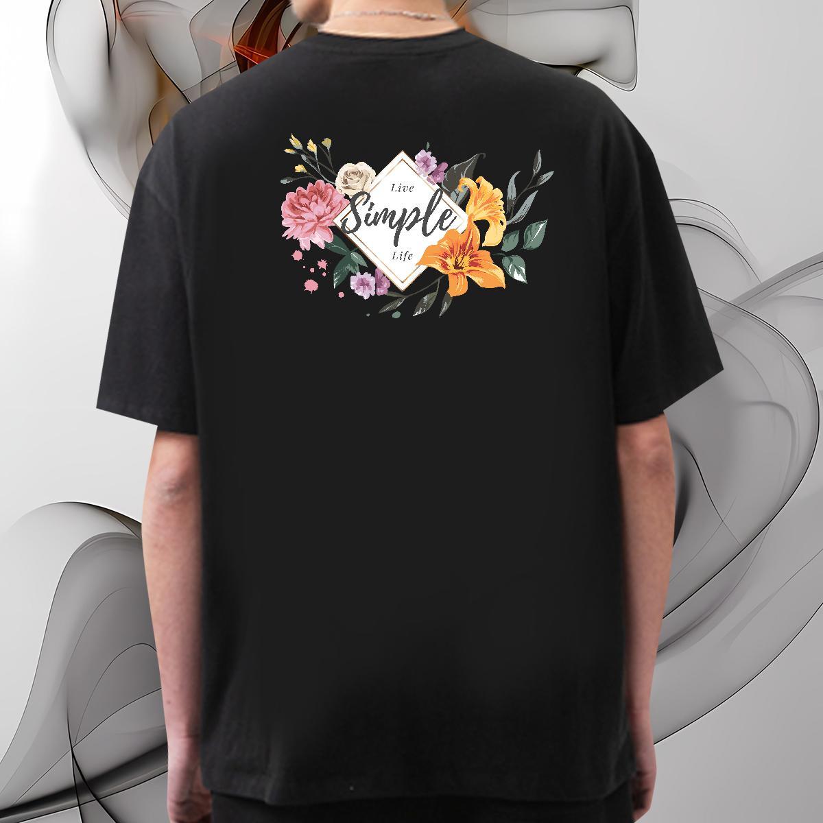 2024 T Shirts Men 230g 100% Cotton flower Anime Printing Street Tees O-Neck Short Sleeve Loose Tshirt for Man Woman Oversized 4XL