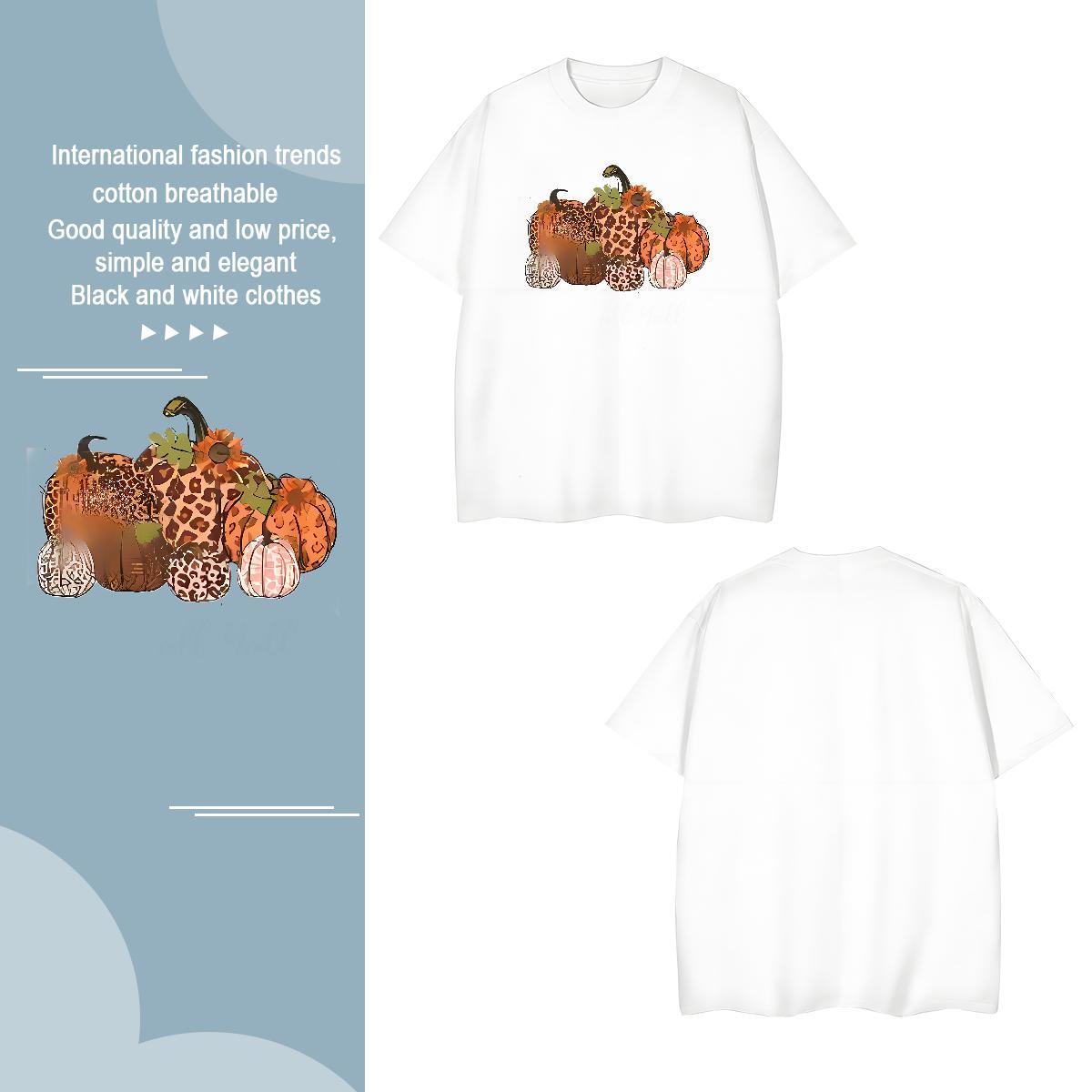 T Shirts Men 230g Pure Cotton halloween Hip Hop Street Breathable Short Sleeve Cartoon Printing L-4XL Men Tops Tees Brand High Quality Tee Shirt