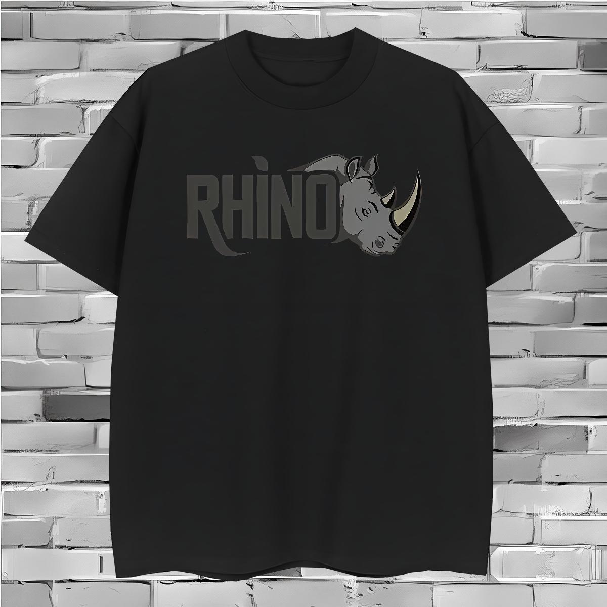 Men T Shirts 230g Cotton rhinoceros Beach O-Neck Short Sleeve Custom Cartoon Men Tshirts Fashion Design Cool Design Top Tees