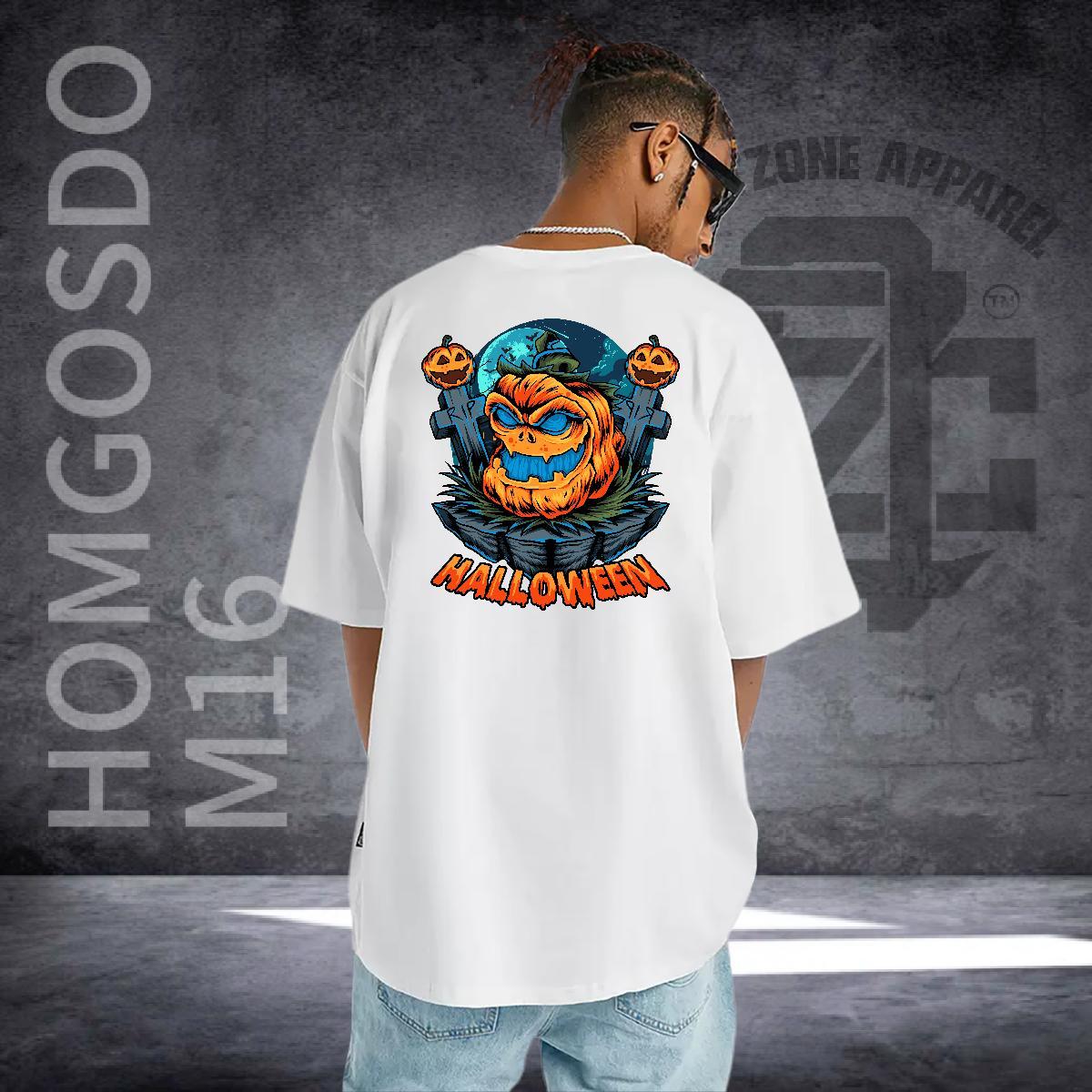Brand T shirt 230g Pure Cotton pumpkin Sport Top Tees Crew Neck Cool Men Tops Tees Plus Size Custom