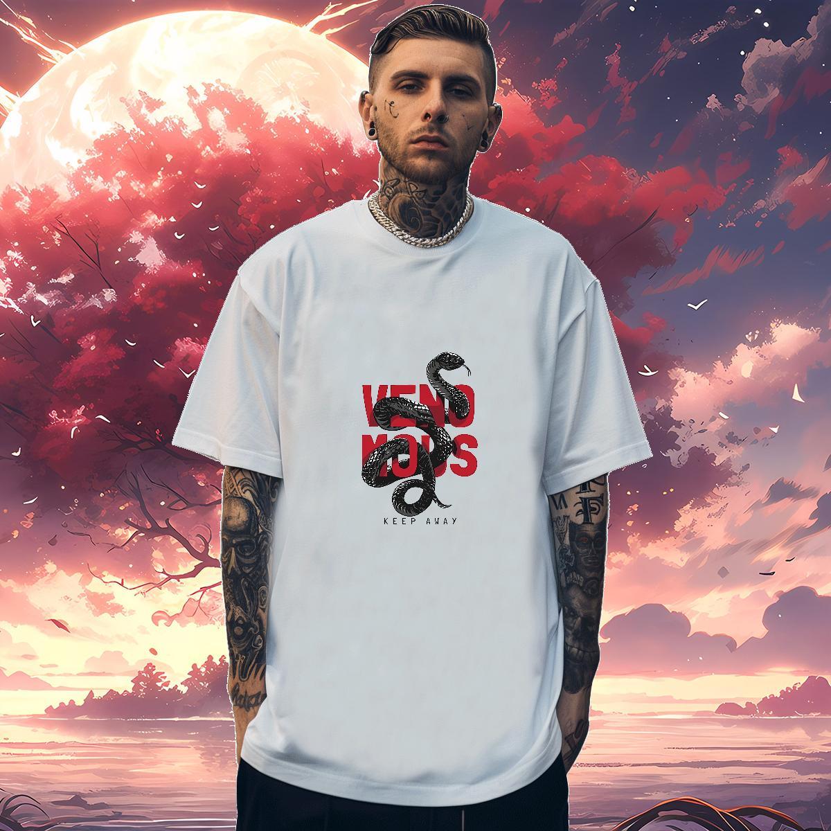 T shirt 230g Pure Cotton snake Daily Outfit Breathable Short Sleeve Plus Size Custom Mens Tshirts Classic Casual Free Shipping Tops Tees