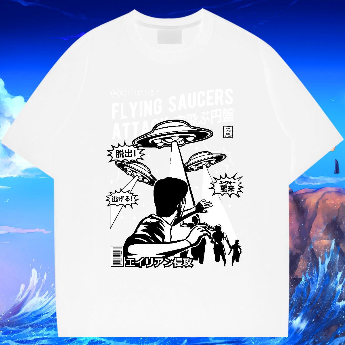 Brand Men Tees 100% Cotton 230g Outdoor ET Black Oversized Breathable Short Sleeve Fashion Casual Mens T Shirts Clothings