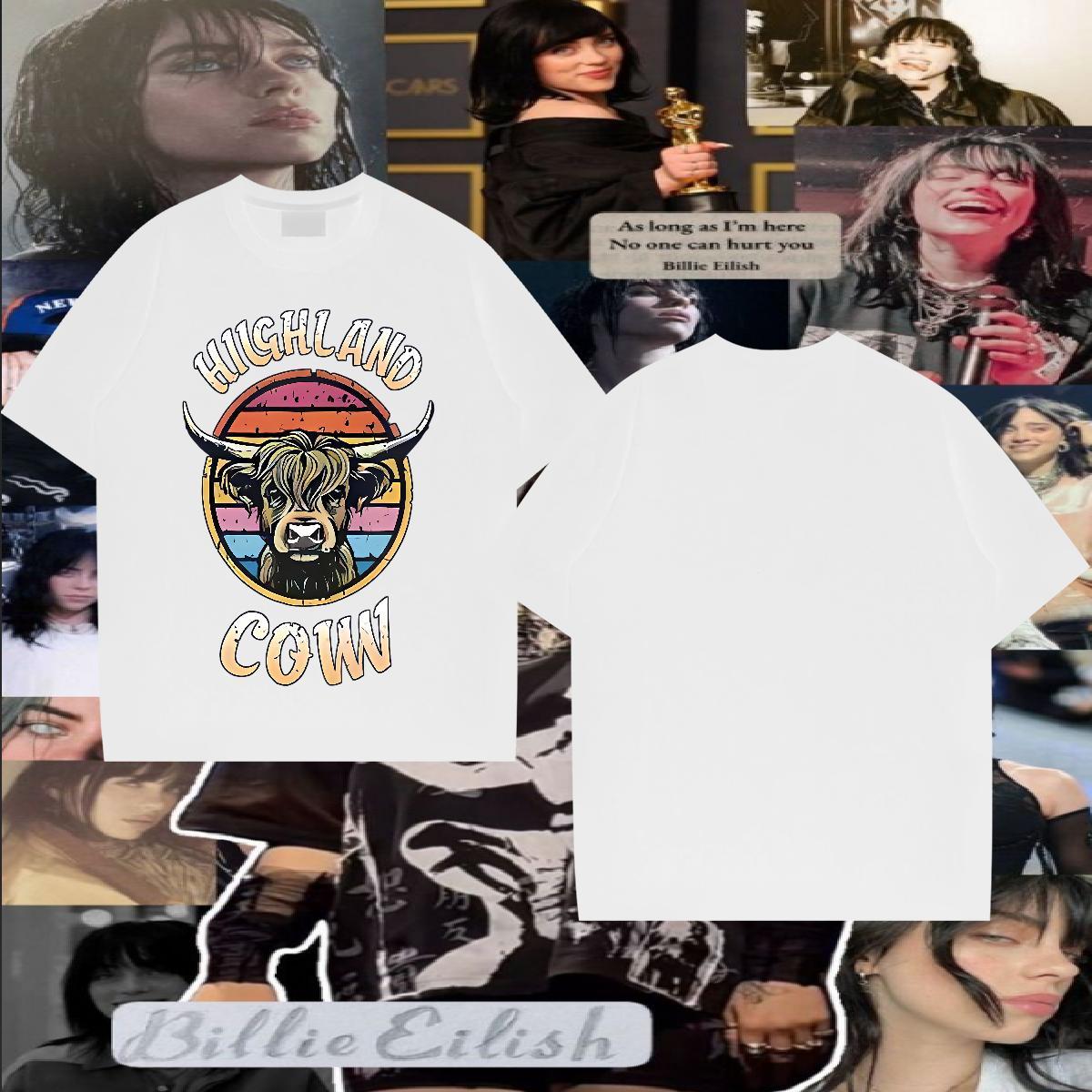 Wholesale T Shirts Men 230g 100% Cotton cow Casual Beach Tops Crew Neck Free Shipping Men Tees Cartoon Printing L-4XL