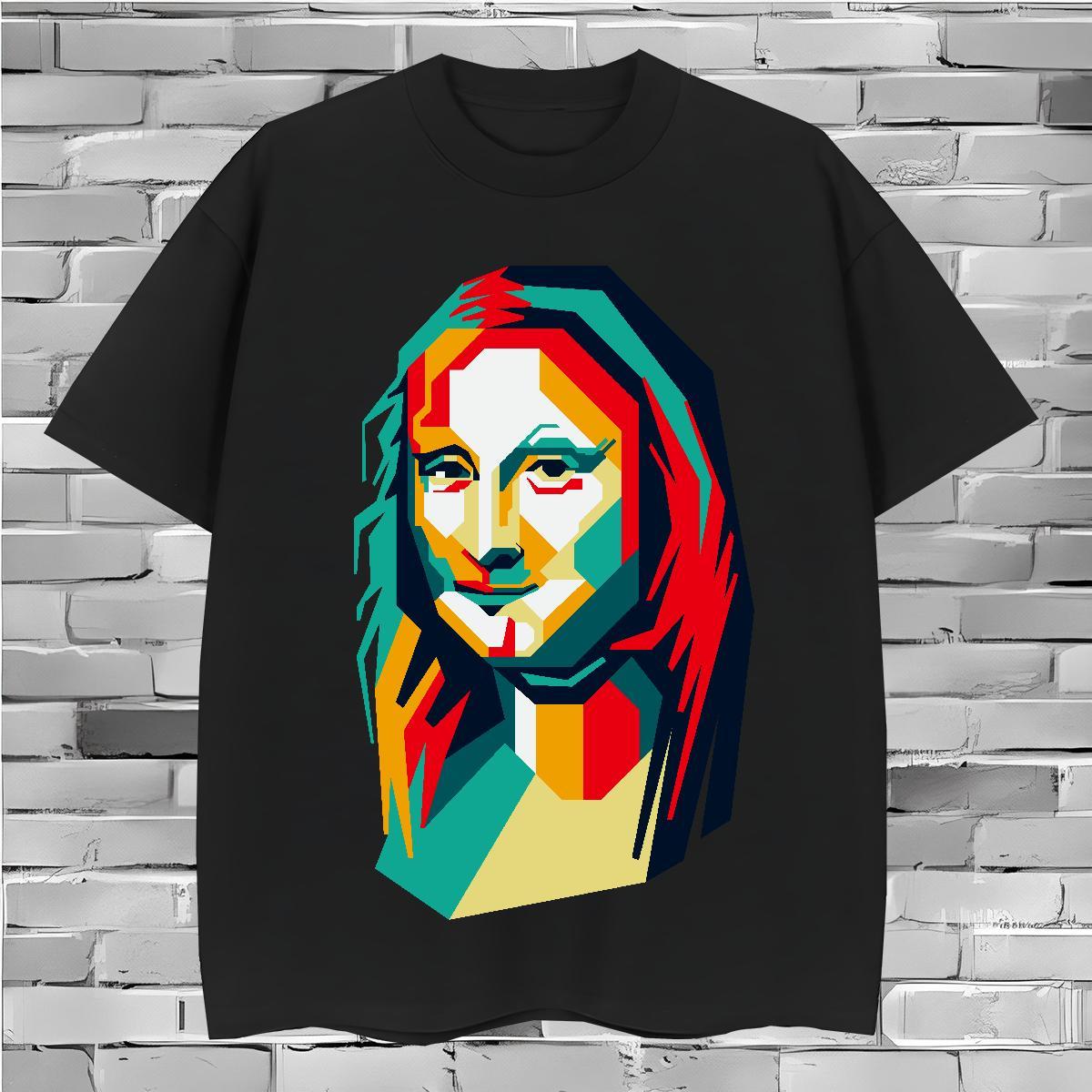 T-Shirts 230g Cotton portrait Street Breathable Anime Print Couples T Shirts 2024 Loose Clothes