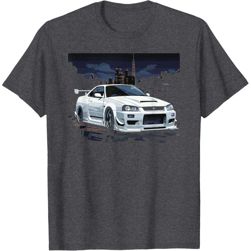 2025S Fashion Designer Mens T Shirt White Gt R Skye JDM Car Enthusiast T Shirt Shirts Tshirt Graphic Tee Casual Tops Summer Clothes Short Sleeve
