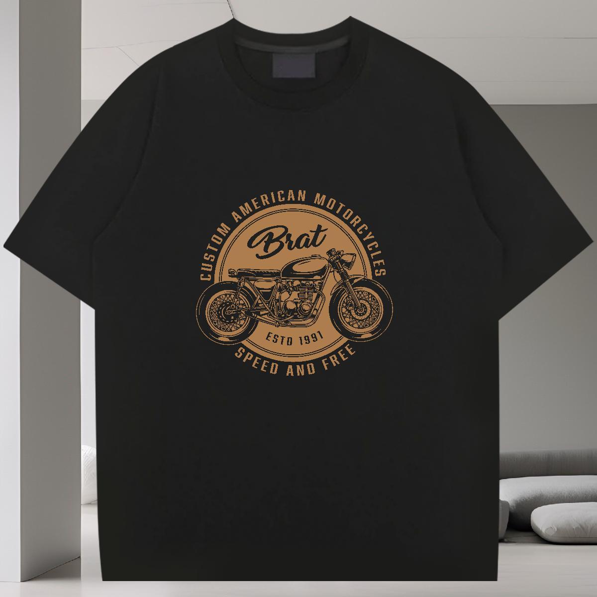 Designer Man T Shirts Motorcycle Clothings 230g 100% Cotton Sport Soft Plus Size Custom Breathable Short Sleeve Tshirts
