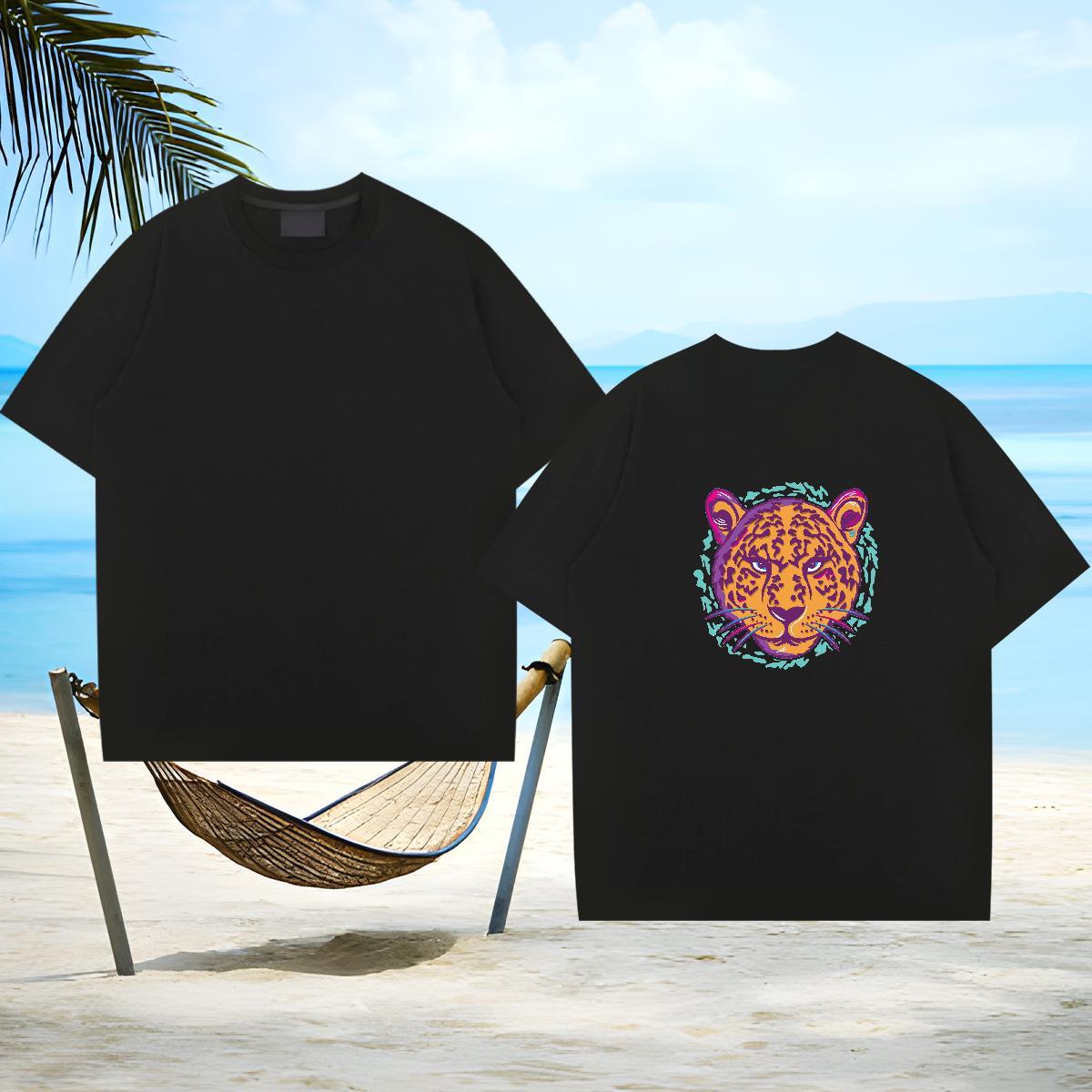 Soft Men Tees 230g Pure Cotton leopard T Shirt For Man Street wear Hip Hop Breathable Short Sleeve Graphic Custom Tees Shirts