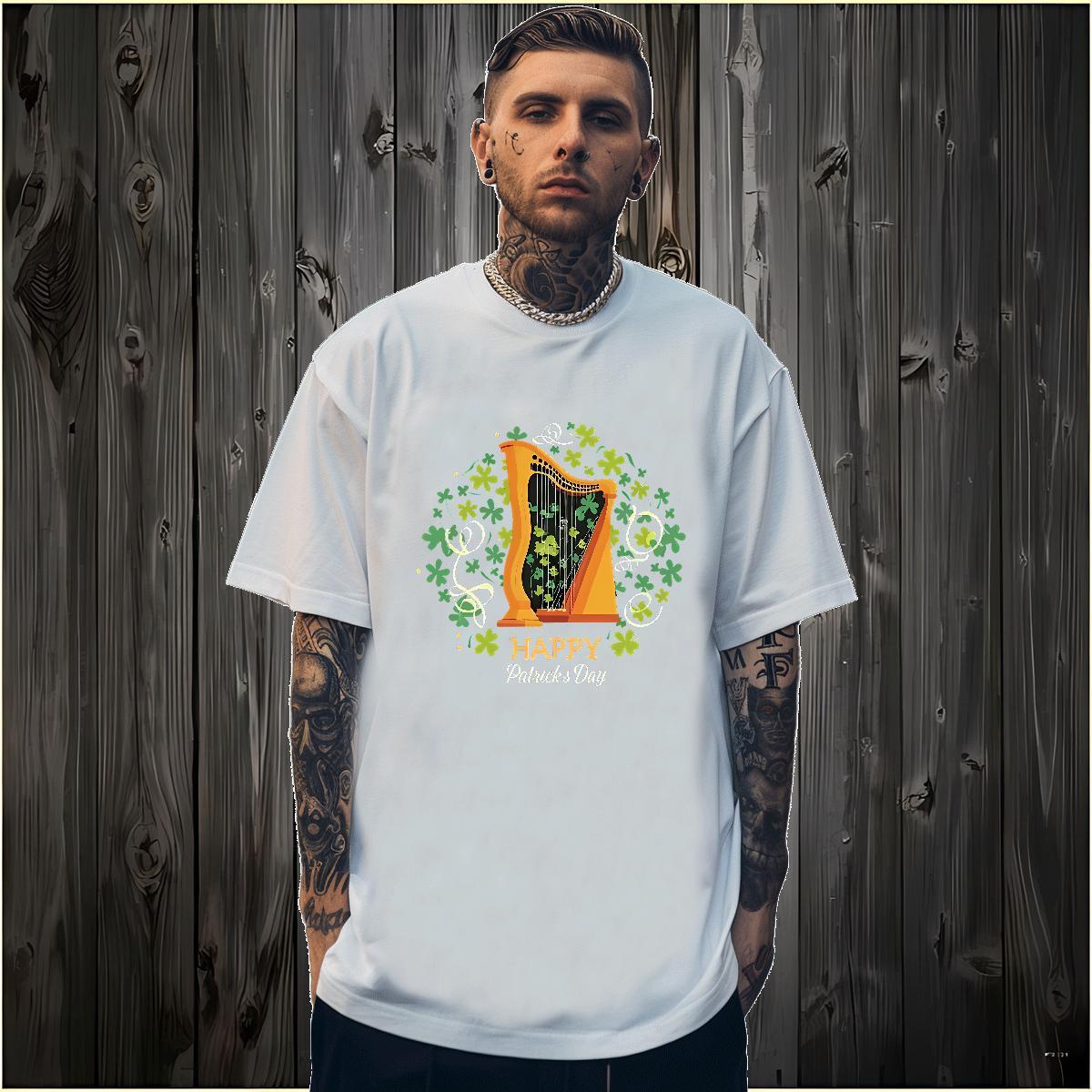 T Shirt For Man 230g Pure Cotton music High Street Hip Hop Breathable Short Sleeve Custom Anime Men Tshirts Classic Loose Tee Shirt