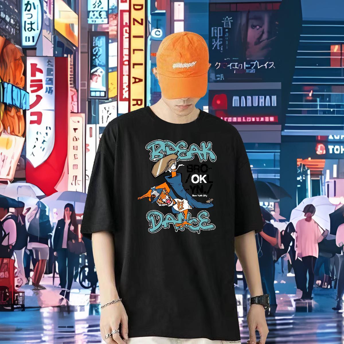 Designer Fashion T-Shirts 230g Cotton High Street Hip Hop Tops Tees Breathable Short Sleeve Wholesale Men Tshirts Anime Print