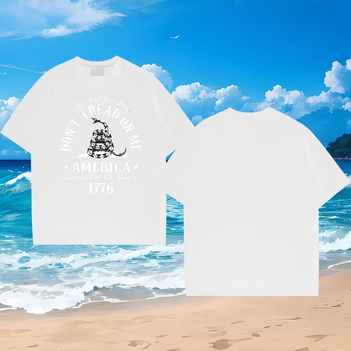 Designer Men T Shirts 230g Cotton snake Street Casual Tops Shirt Pure Cotton Classic Men Tees Custom Big Size