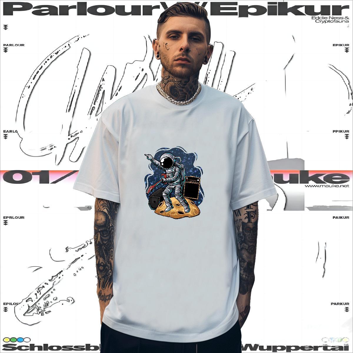 Mens T Shirts 230g 100% Cotton cosmonaut Daily Wear Pure Cotton Custom Big Size Men Tshirts 2024 Free Shipping Tee Shirt