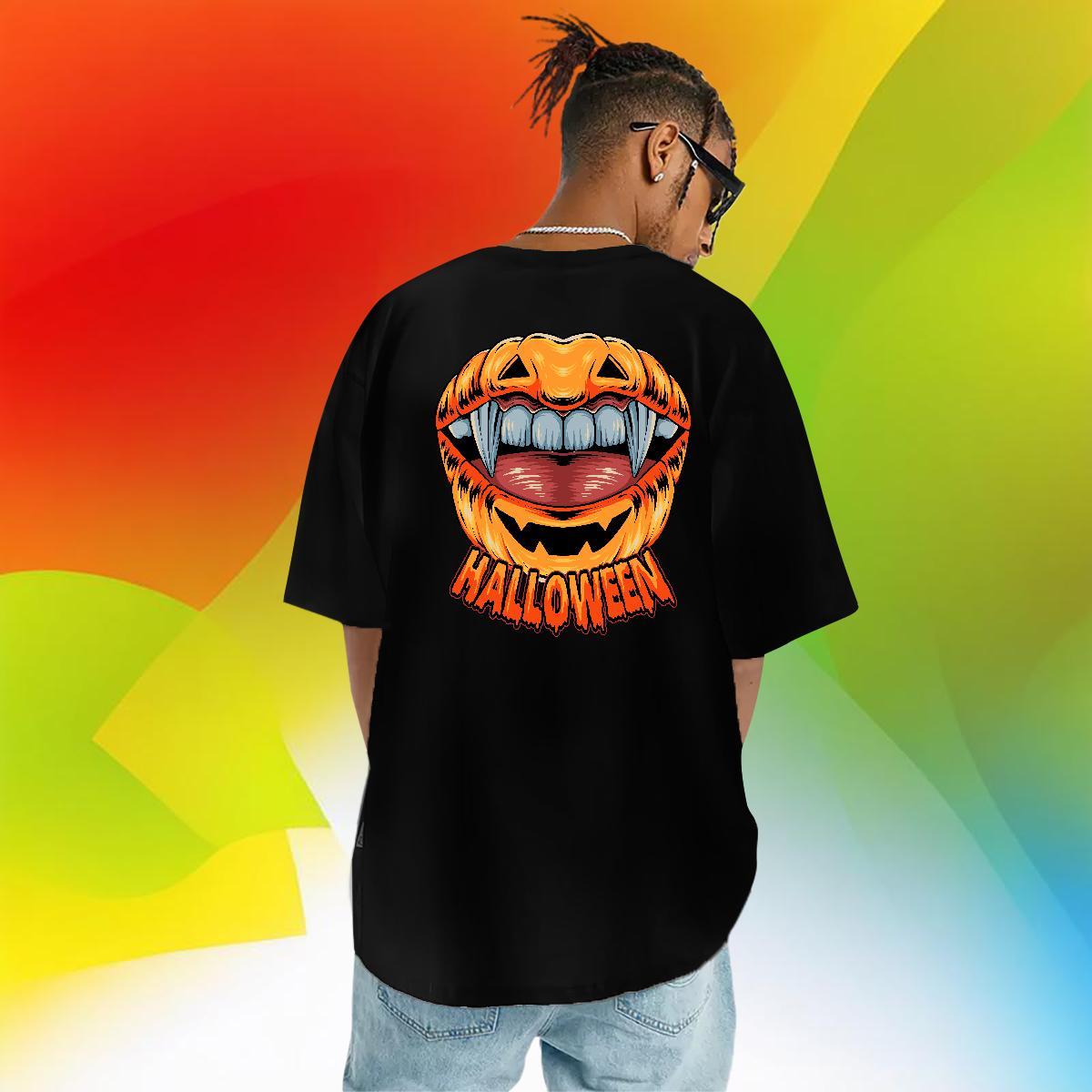 Fashion T shirt 230g Pure Cotton pumpkin Anime Printing Street Polos Breathable Designer Men Tshirts Cartoon Print