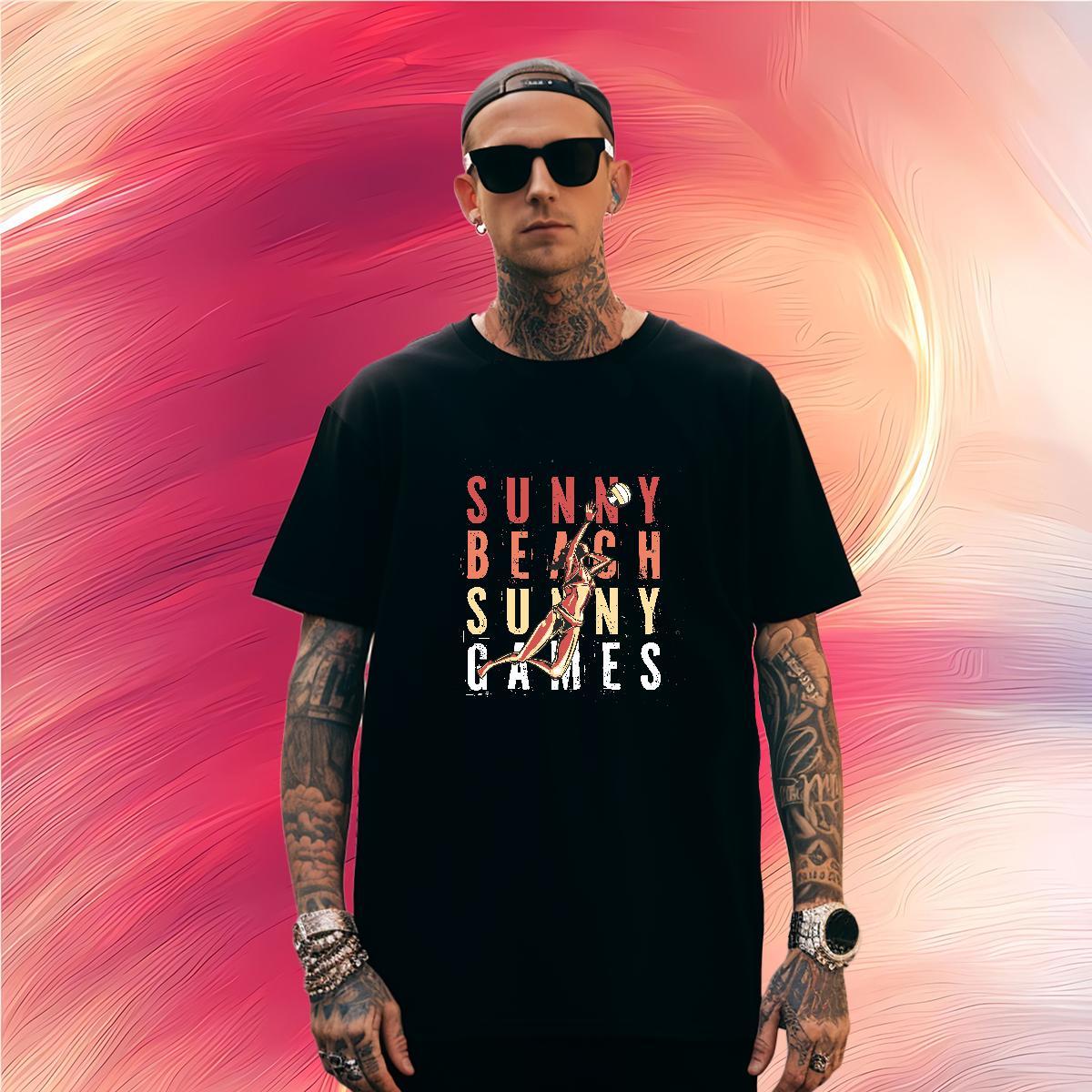 T Shirt For Man 230g Pure Cotton portrait Summer Casual Round Neck Short Sleeve Cartoon Print Men Tshirts Fashion Casual Loose Fit Tops Tees