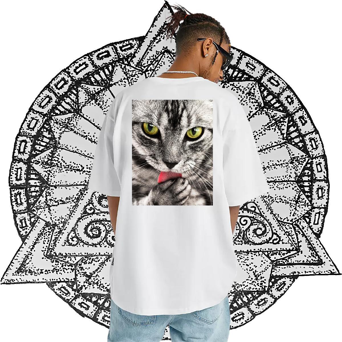 DIY Customized Men T Shirts 100% Cotton 230g cat Street Tshirts O Neck Short Sleeves Brand Couples T Shirts Custom Print Plus Size