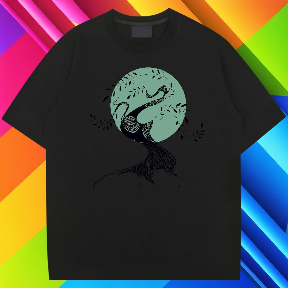 Unisex Men Tshirts 230g 100% Cotton Casual tree Customized Breathable Crew Neck Fashion Designer Man T Shirts Top Tees