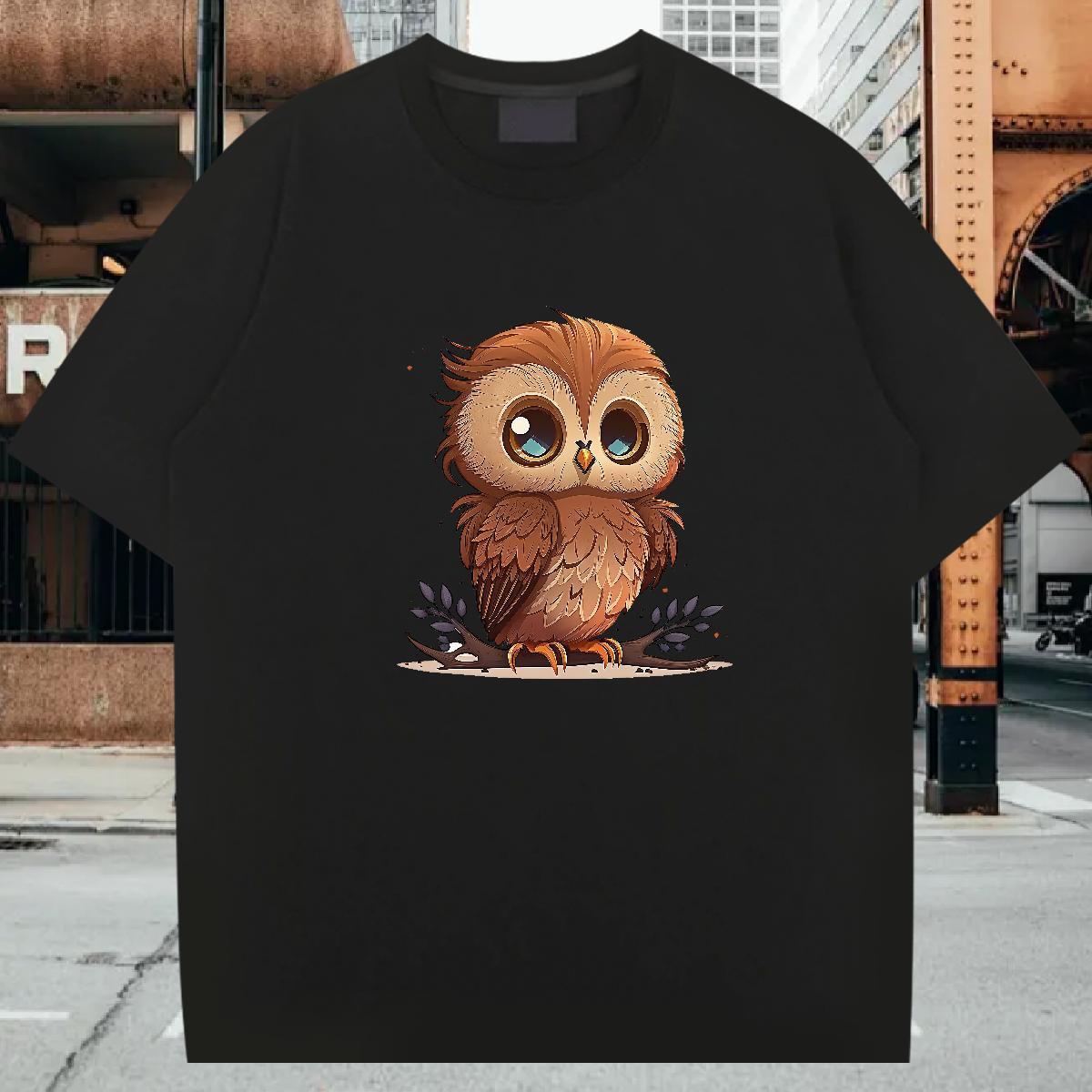 Men T Shirts 230g Cotton Owl Casual Beach Breathable Short Sleeve DIY Logo Oversized Couples T Shirts 2024 DIY Comfortable Polos