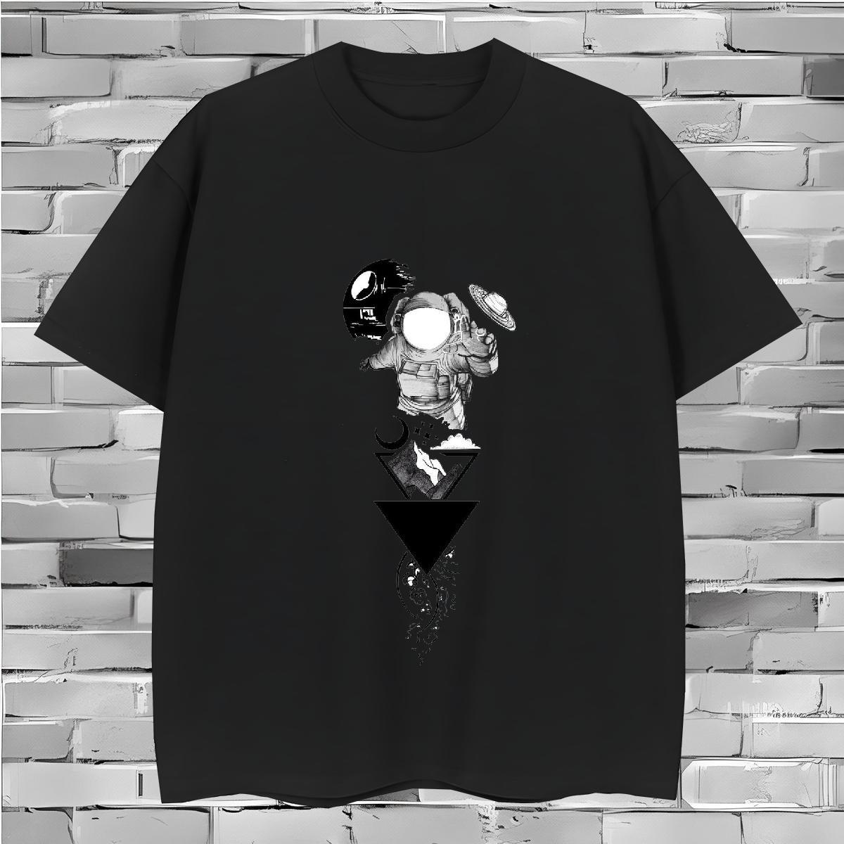 T Shirts Men 230g Cotton universe Street Wear Breathable Short Sleeve Customized Print Men Tees Stylist Cool Top Tees