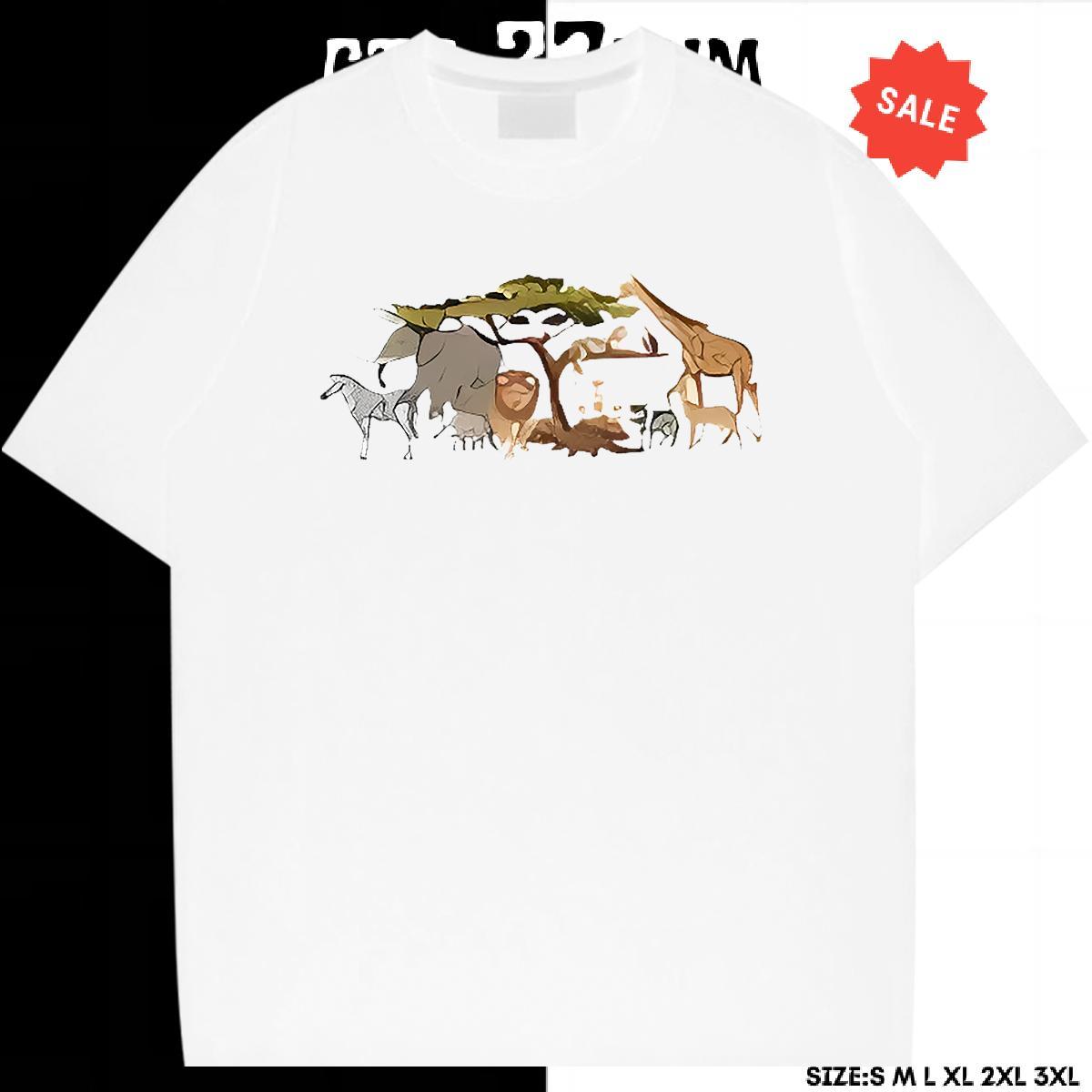 Unisex Men Tops Tees 230g Cotton Casual Daily Wear horse DIY Printed Breathable Crew Neck DIY Customized T-Shirts Tops Shirt