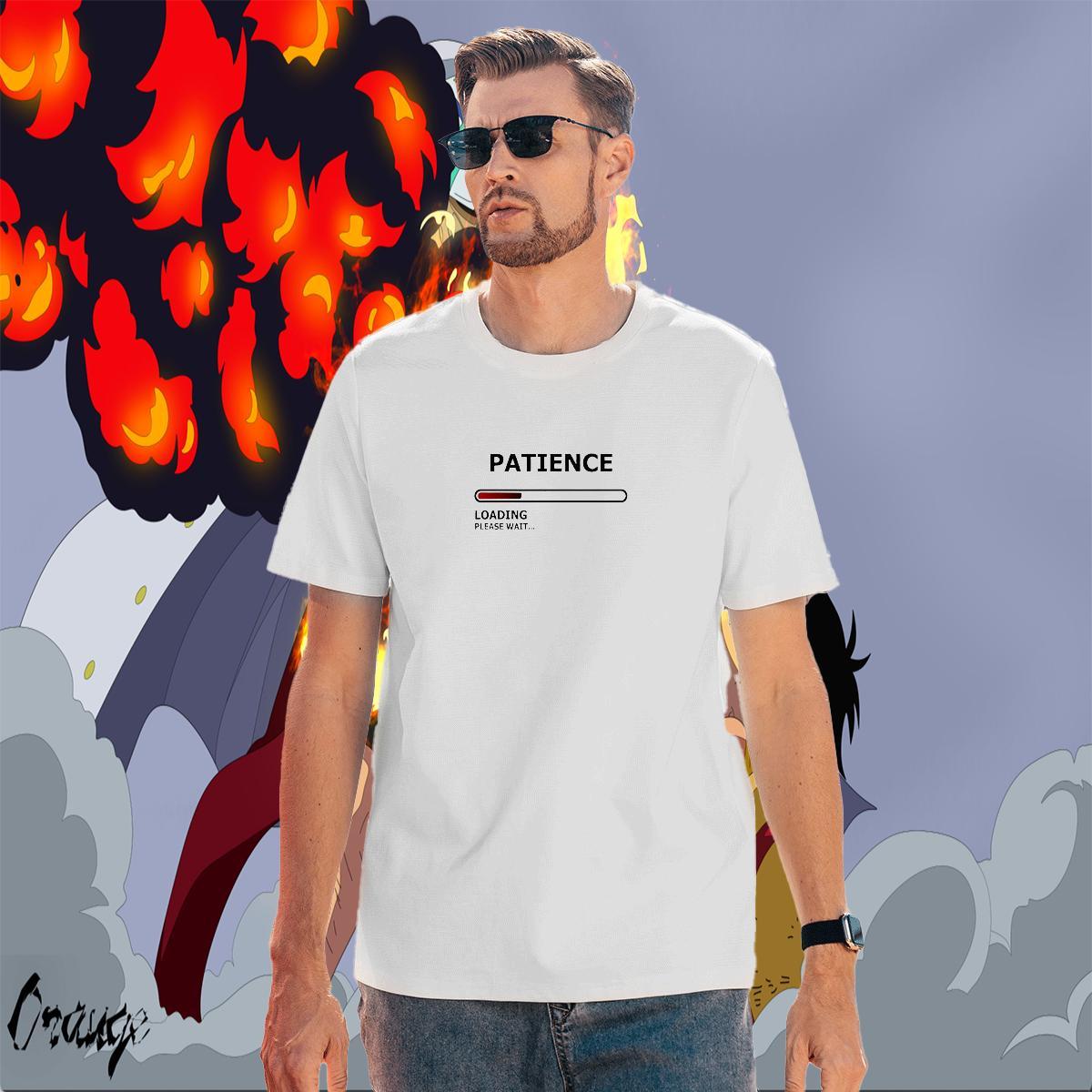 Loose Fit Men Tshirts 230g Pure Cotton Sport letter Custom Print Plus Size Round Neck Short Sleeve Fashion Design T Shirts Men Polos