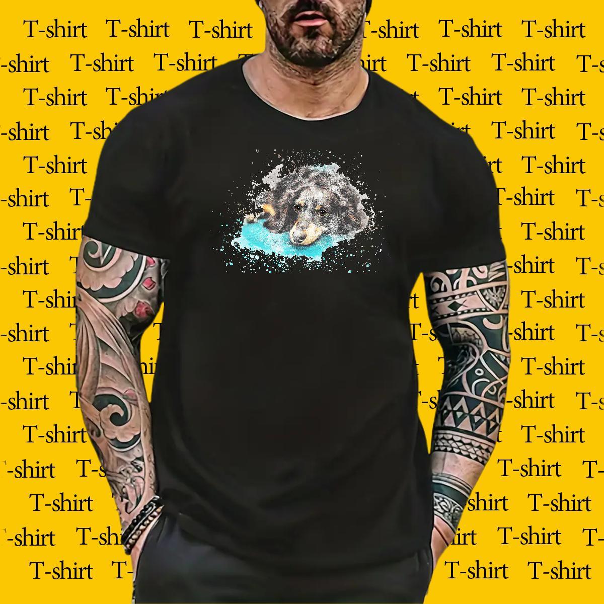 Factory Direct T shirt 230g Cotton dog Hip Hop Street Tshirts Short Sleeve O-Neck Classic Tshirt for Man Woman Custom Print Oversized