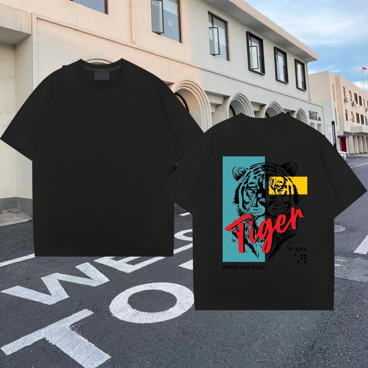 New Arrival Man T Shirts 230g Cotton Beach Tee Shirt O-Neck Short Sleeve Soft Men Tops Tees Anime Print