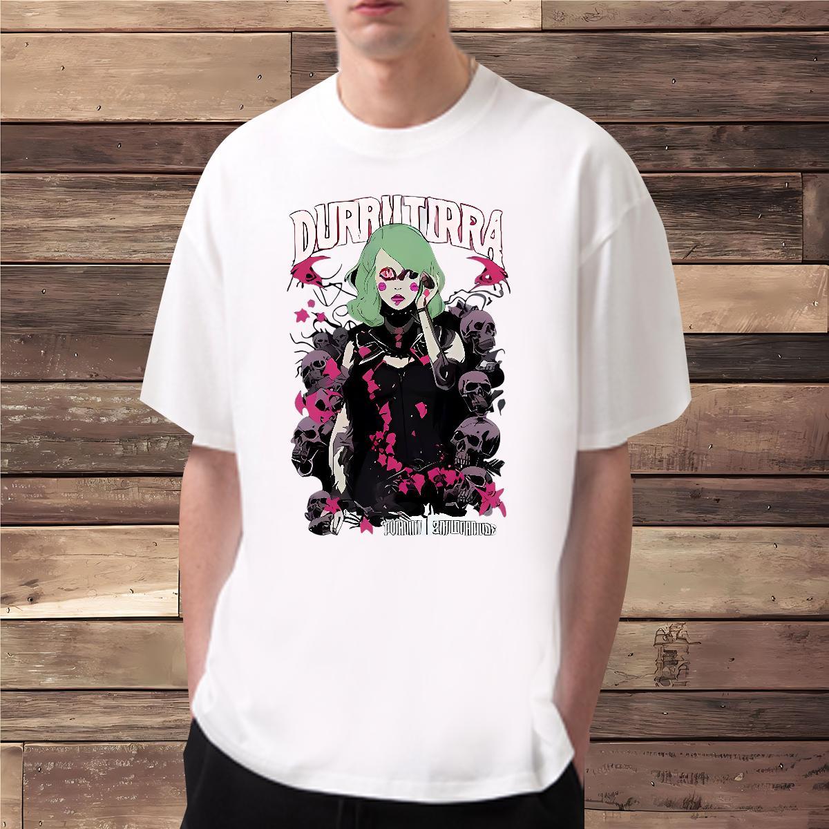 T-Shirts 100% Cotton 230g Terror Hip Hop Street O Neck Short Sleeves Oversized Men Clothes T-Shirt Classic Designer Tops Tees