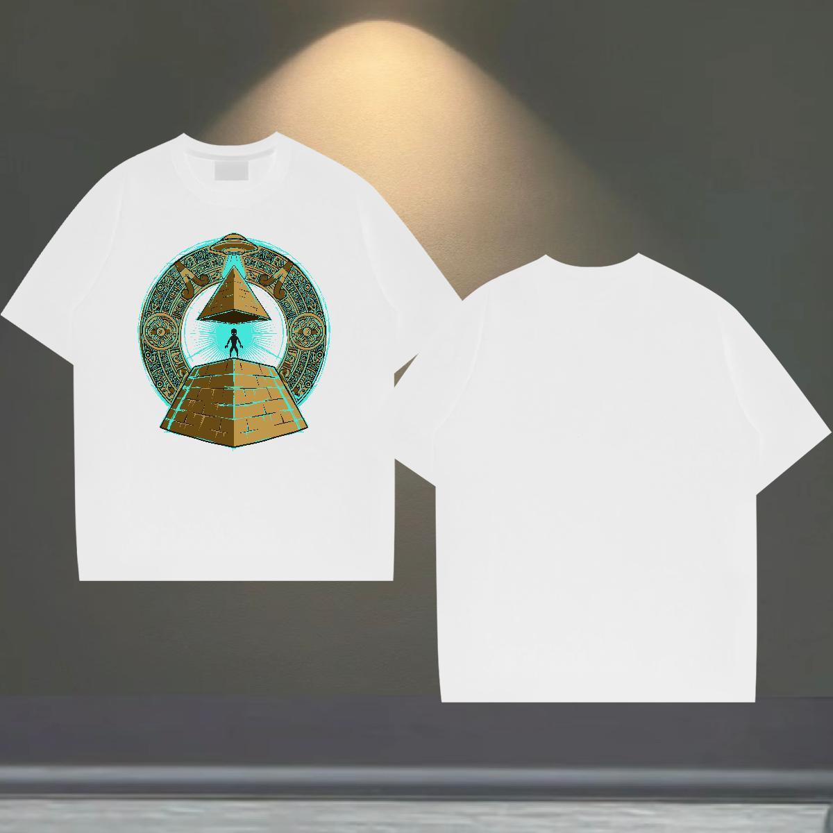 Unisex Couples T Shirts 100% Cotton 230g Casual ET White Plus Size Breathable New Man T Shirts Tees Shirts