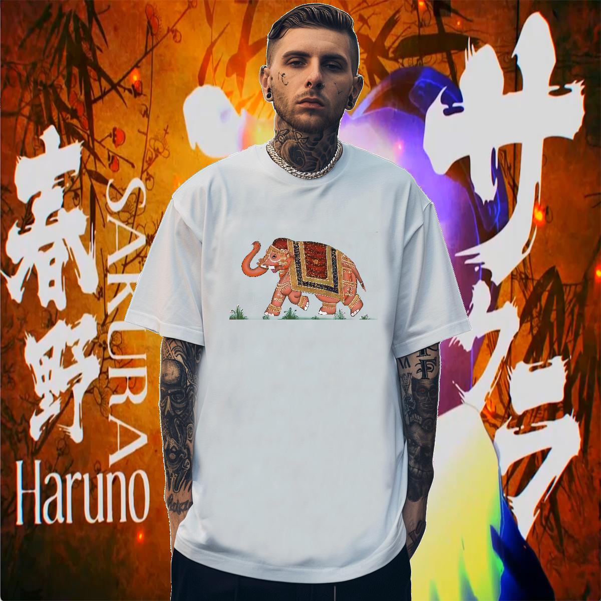 T-Shirts 100% Cotton 230g elephant Daily Wear Breathable Short Sleeve Plus Size Custom Mens Tshirts 2024 New Classic Clothings