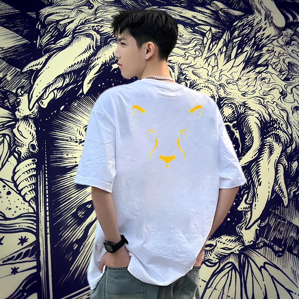 Stylist T shirt 230g Cotton dog Beach Clothes Crew Neck Cool Design Men Tops Tees DIY Printed