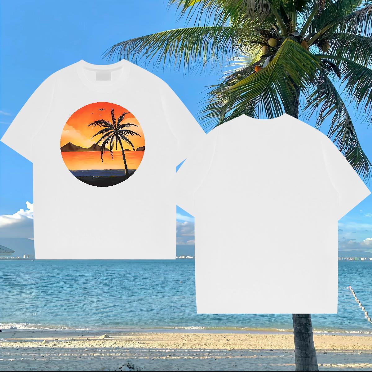 DIY Mens T Shirts 230g 100% Cotton sun Street wear Hip Hop Clothings Short Sleeve O-Neck Cool Design Mens Tshirts White Plus Size